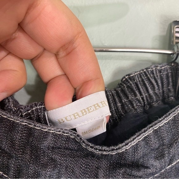 Burberry Baby Pants Denim Nova Check Plaid Sz 1 M - Picture 2 of 4